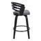 Armen Living Jayden 26" Counter Height Swivel Gray Faux Leather and Black Wood Bar Stool LCJYBAGRBL26 - alternate 5